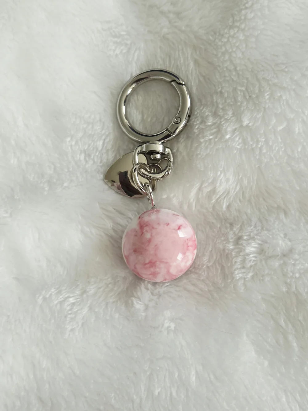Pink Heart Eyeball Keychain Bag Charm